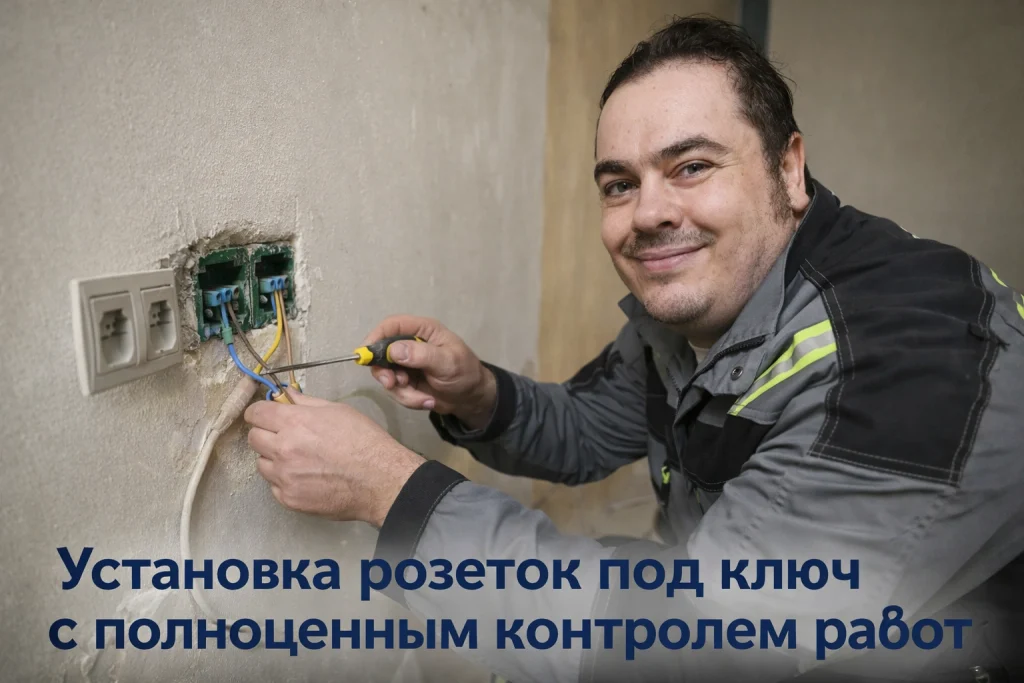 монтаж розеток в квартире