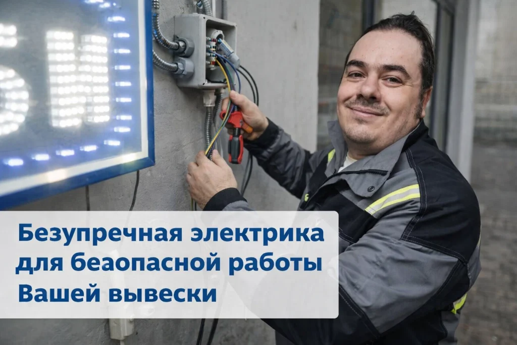 подключение вывески